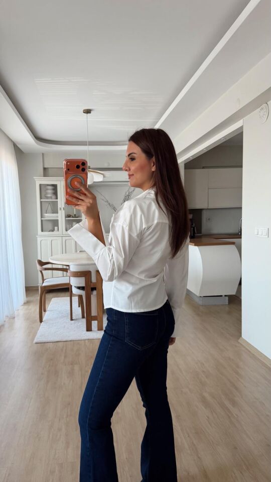 Anvelop Ekru Poplin Gömlek