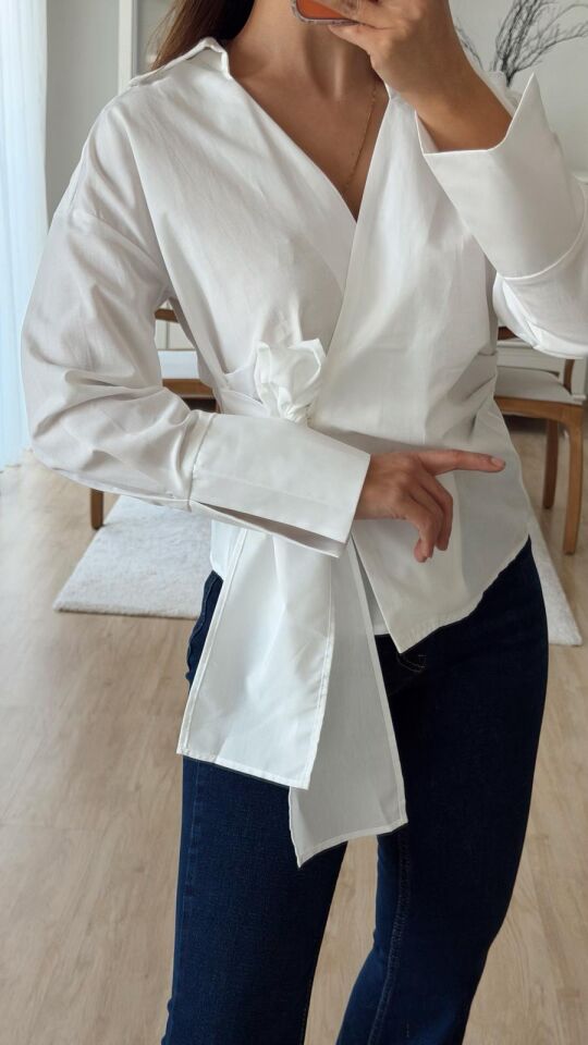 Anvelop Ekru Poplin Gömlek