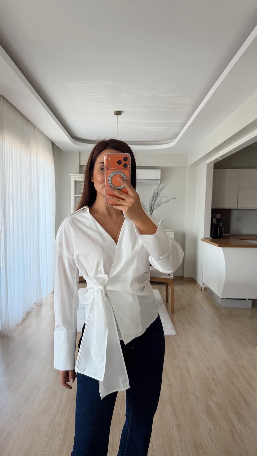 Anvelop Ekru Poplin Gömlek