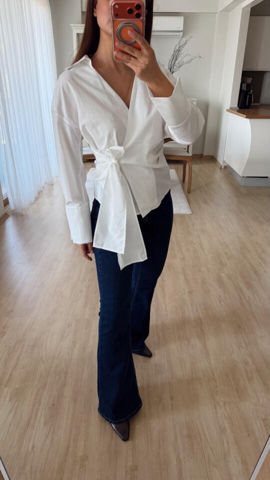 Anvelop Ekru Poplin Gömlek