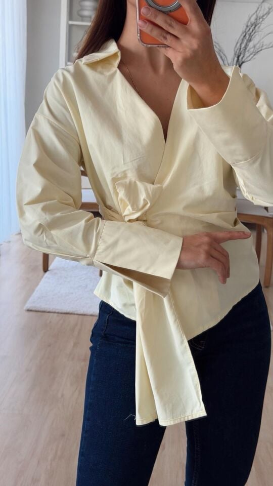 Anvelop Sarı Poplin Gömlek