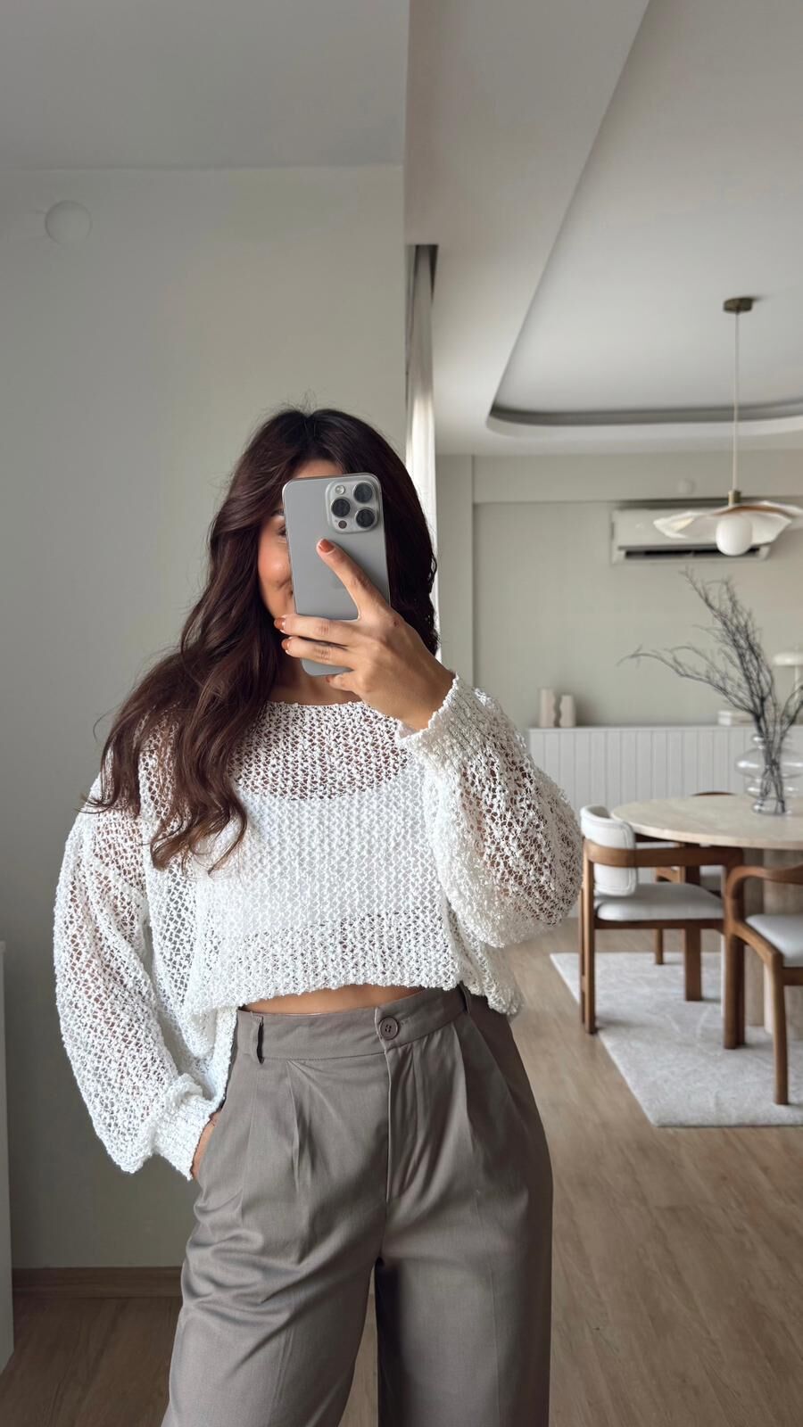 Kayık Yaka Merserize Bluz Krem