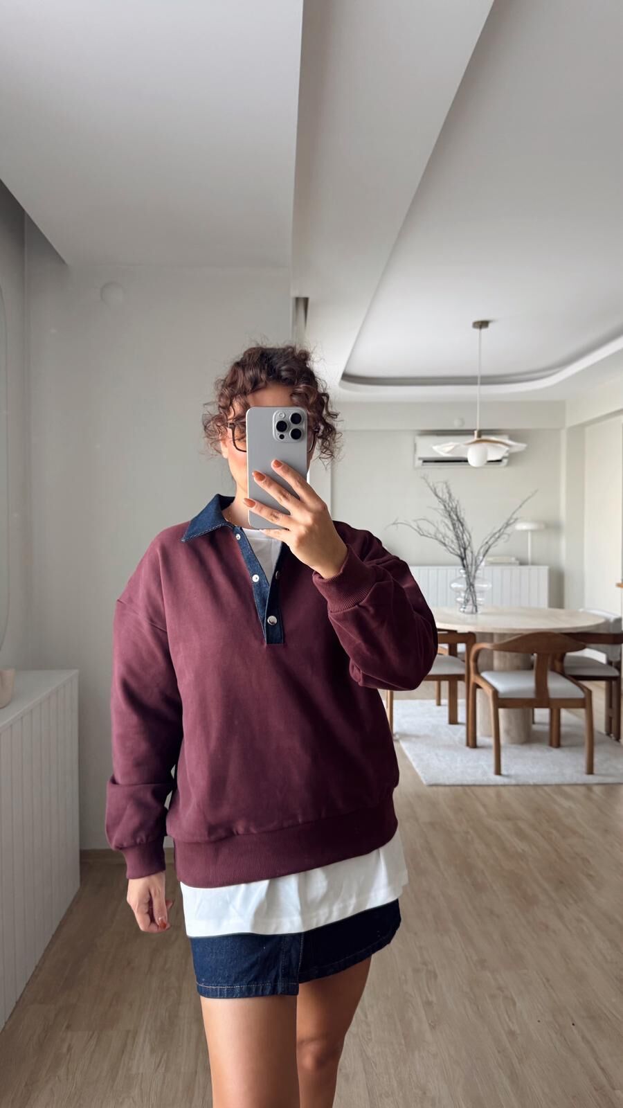 Denim Garnili Sweat Bordo