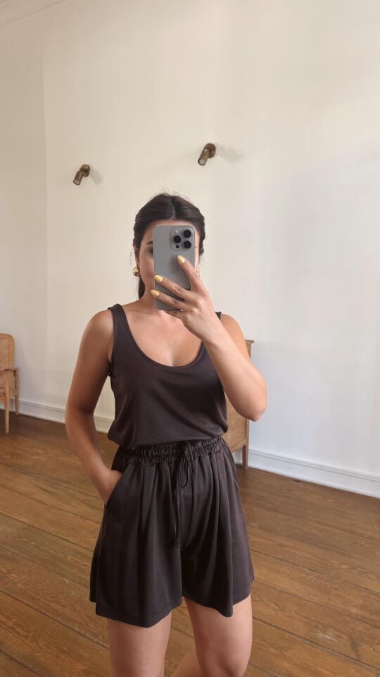 Basic Şortlu Takım Kahve