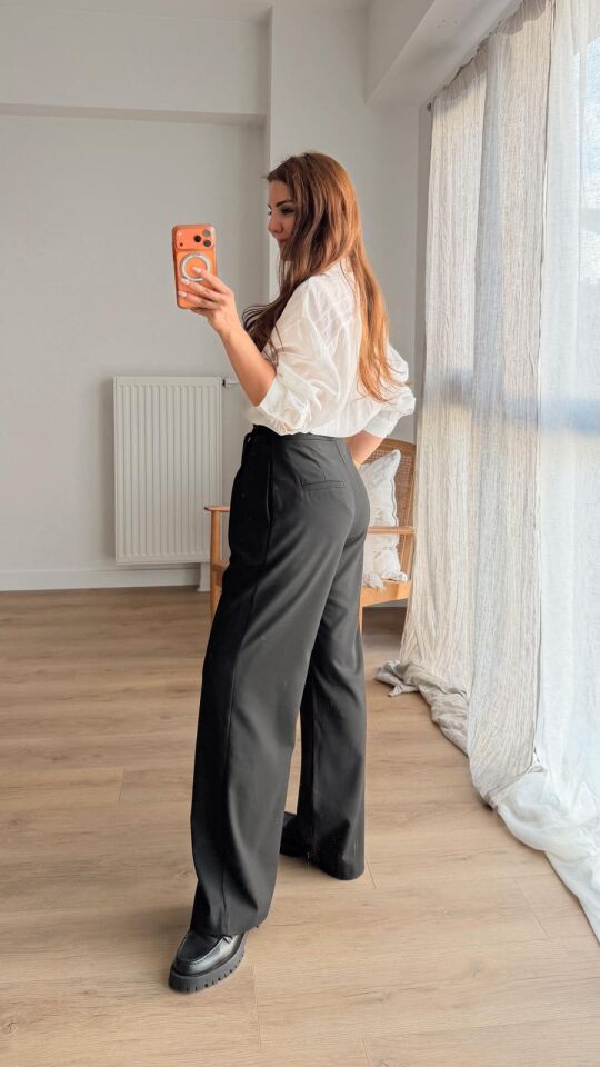 İtalyan Bel Siyah Pantolon