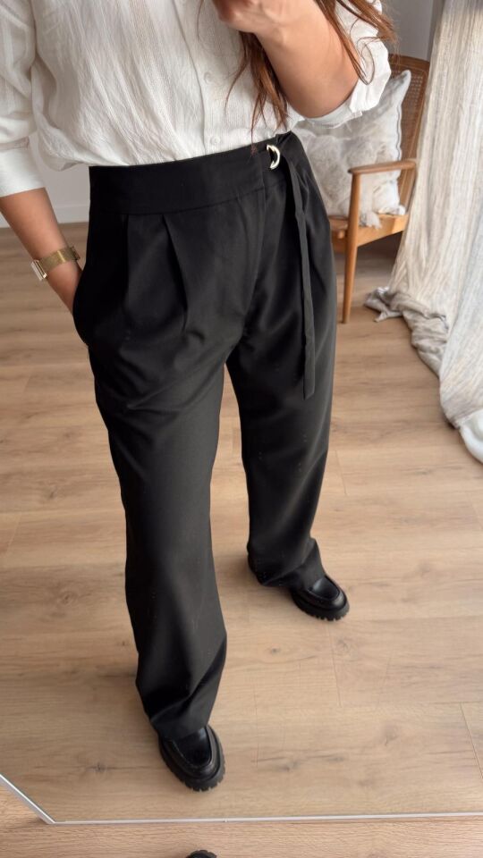 İtalyan Bel Siyah Pantolon