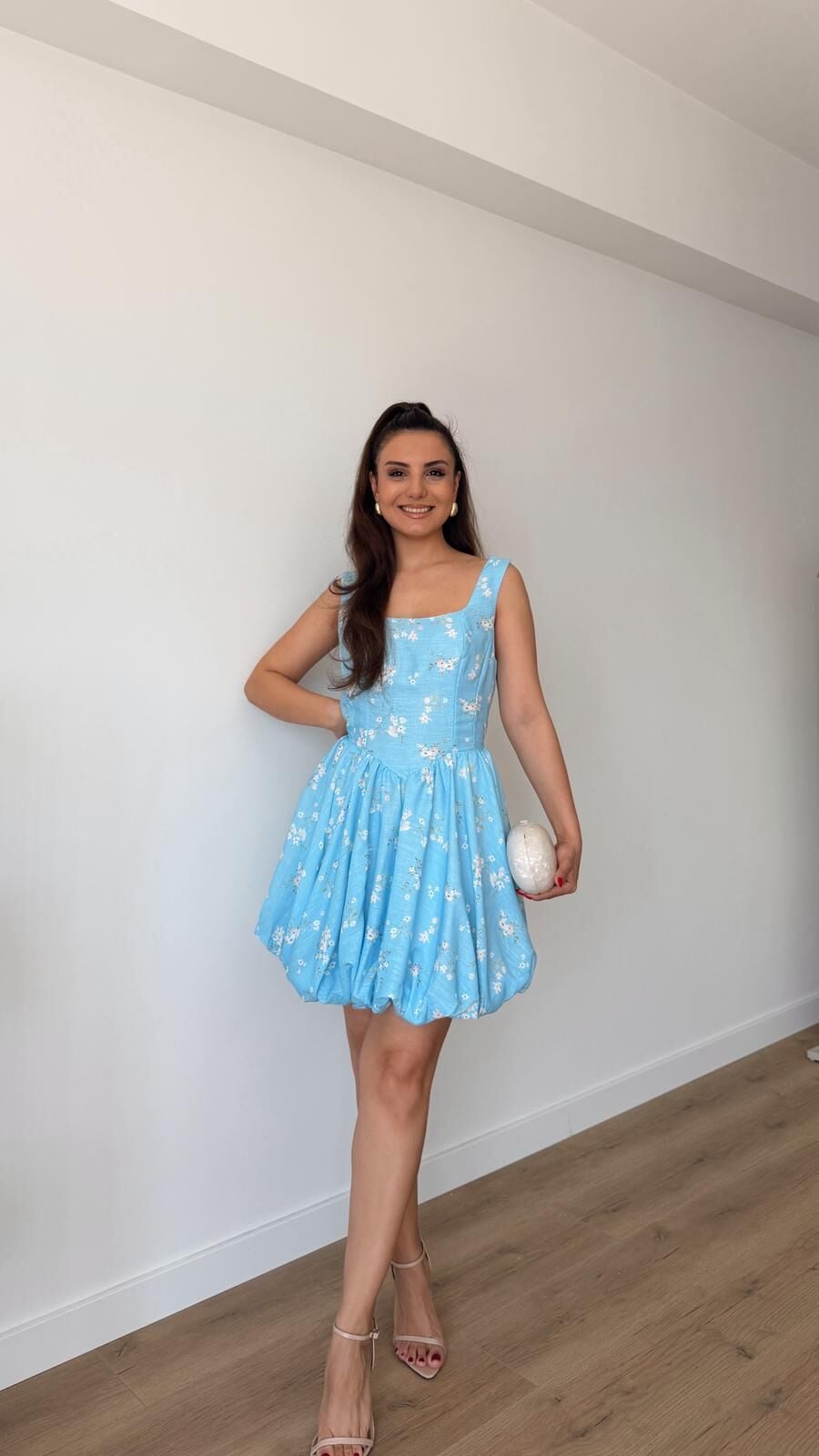 Florina Mini Elbise Mavi