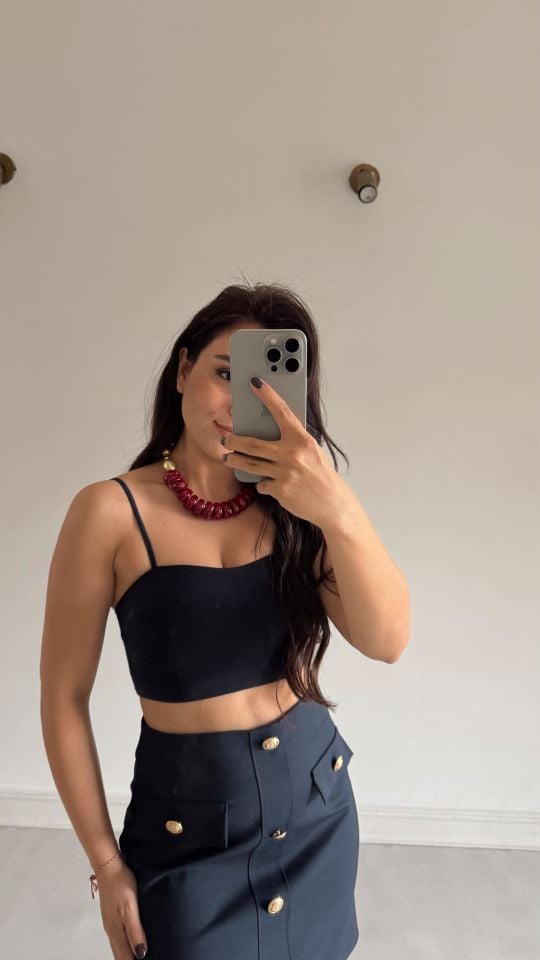 Lacivert Bağcıklı Büstiyer