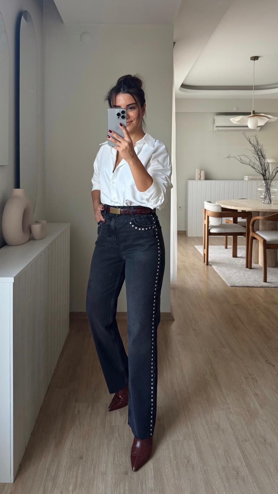 Zımba Detay Antrasit Jean