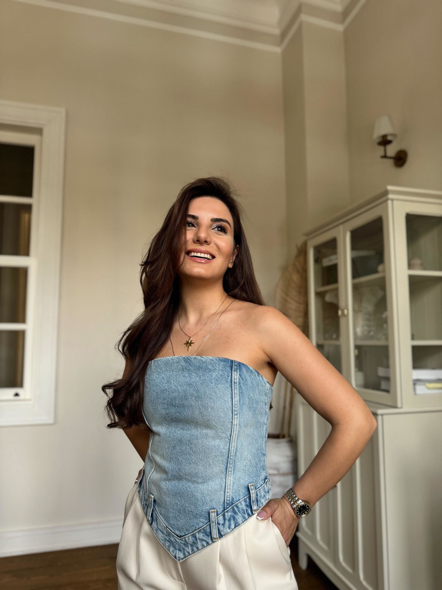 Straplez Denim Büstiyer