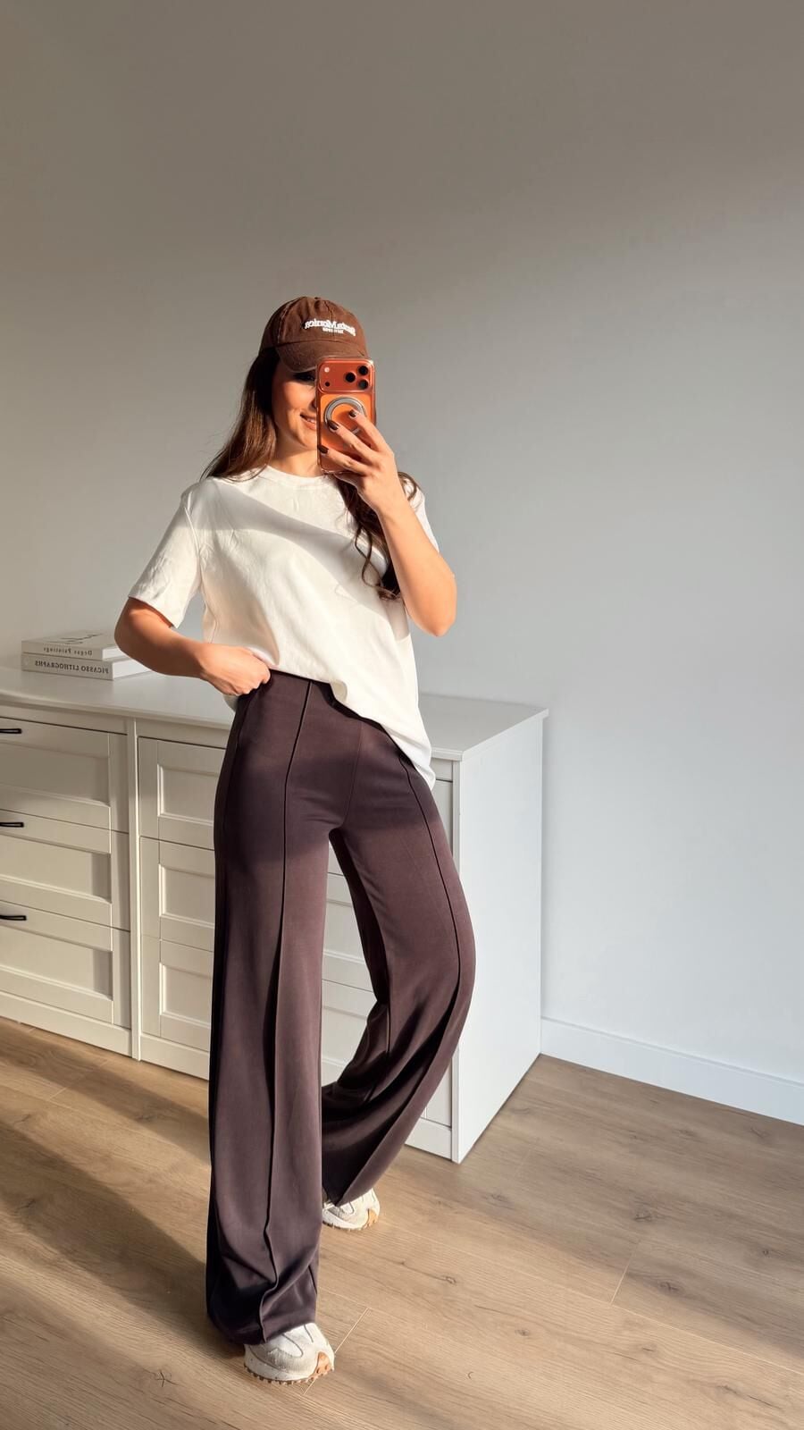 Dikiş Detay Kahve Pantolon