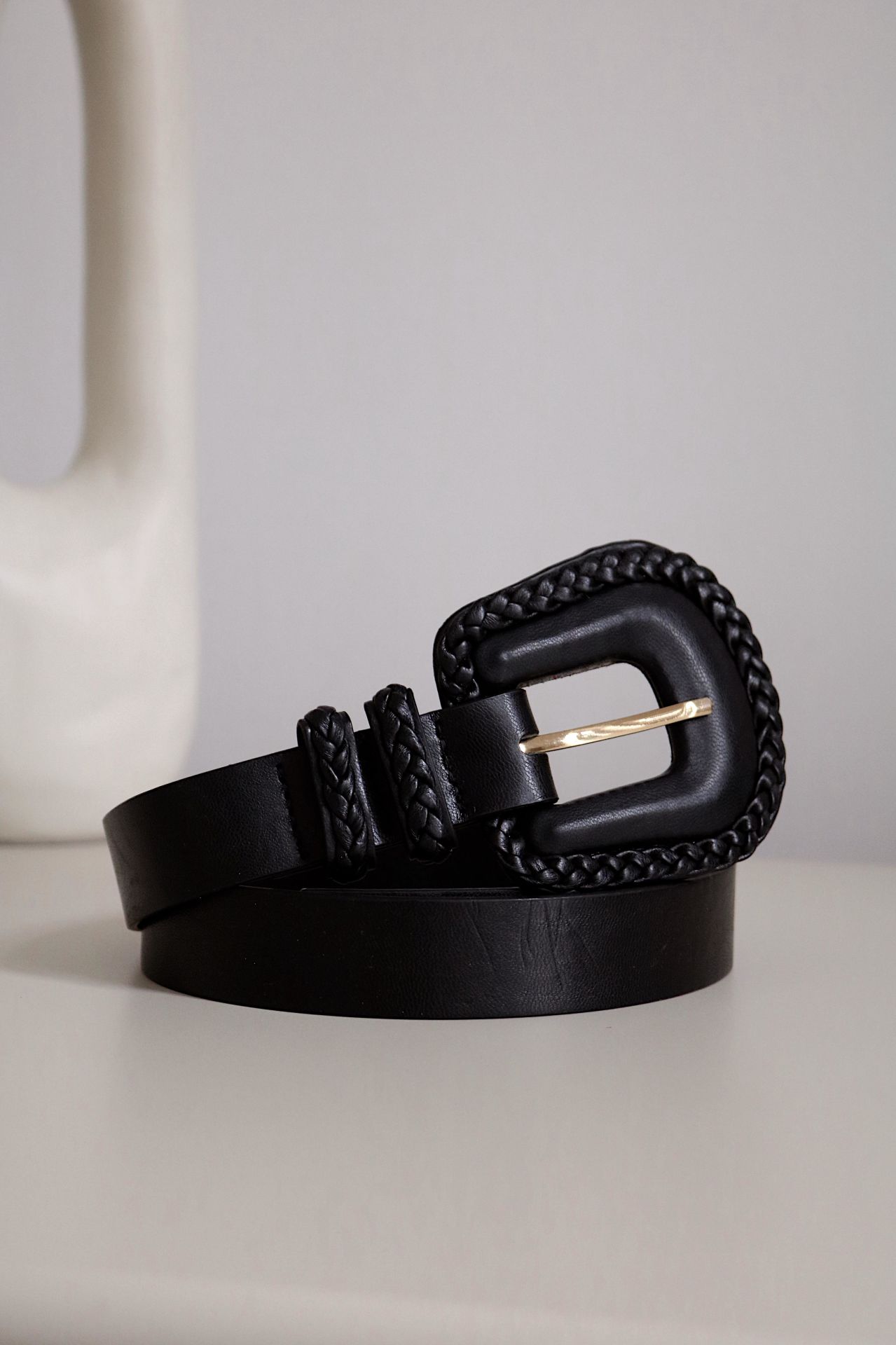 Örgü Toka Siyah Kemer