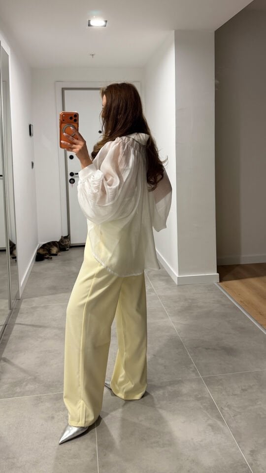 Sarı Palazzo Pantolon