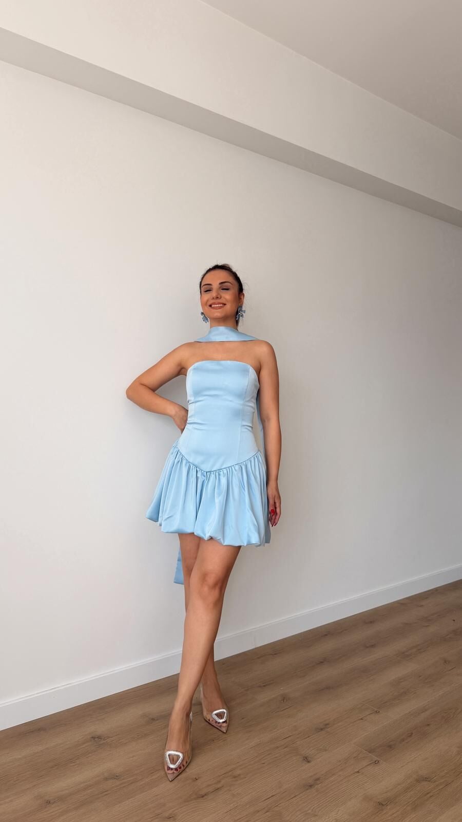 Elaris Mavi Mini Elbise
