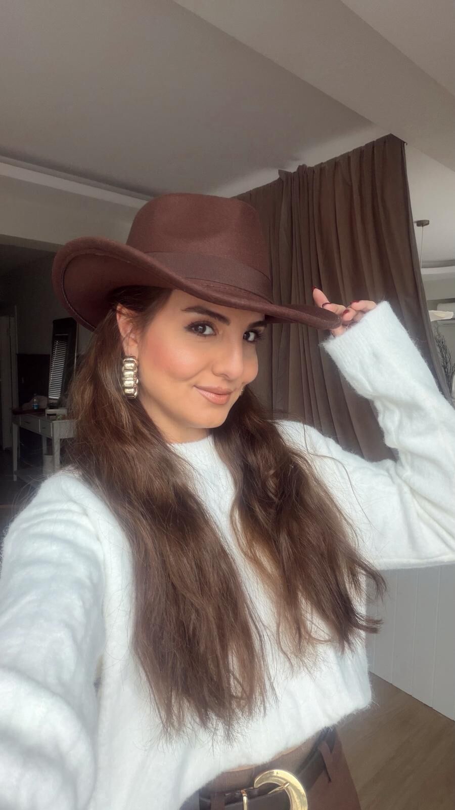 Kahve Western Şapka