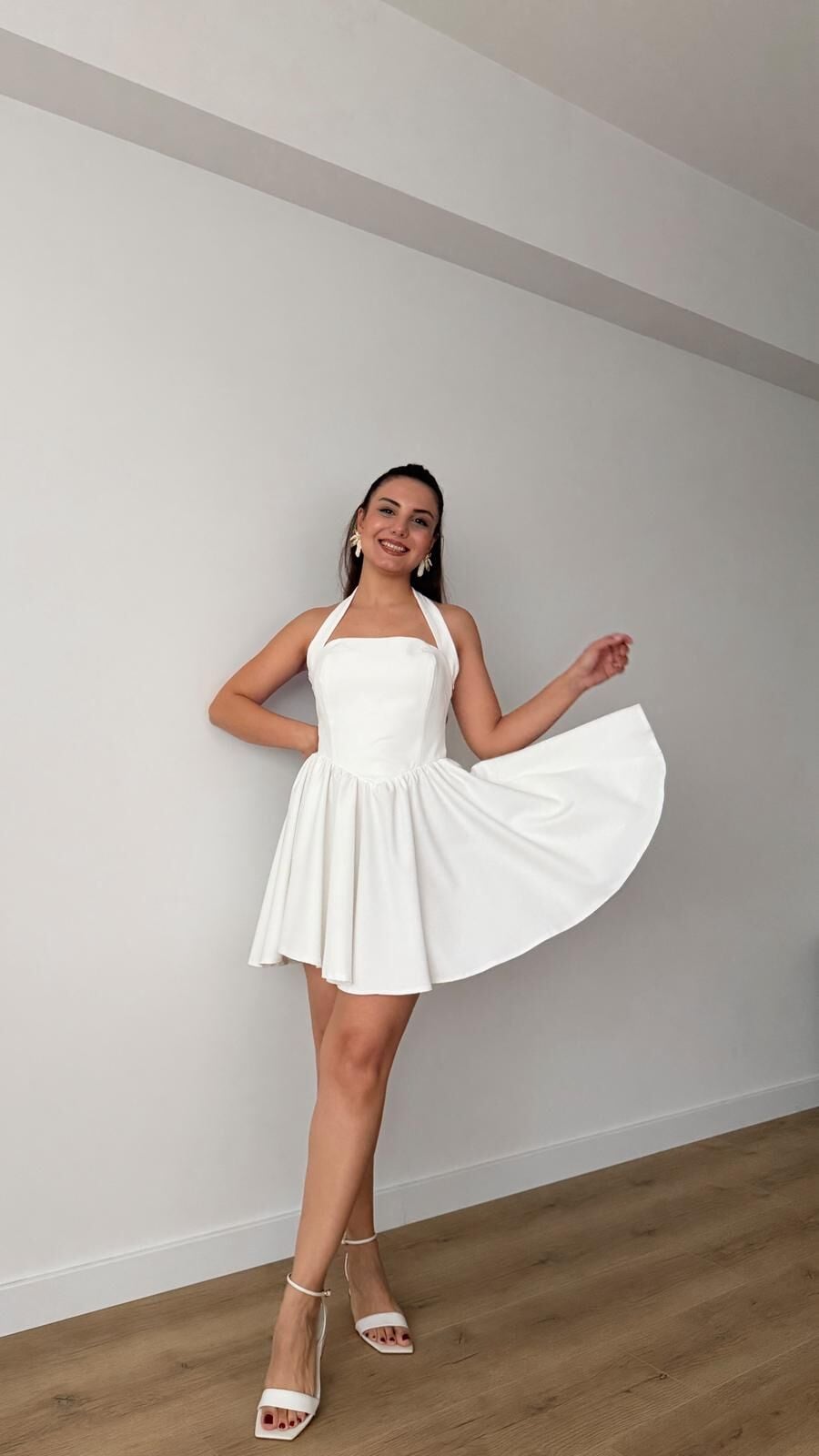Rosavie Beyaz Mini Elbise