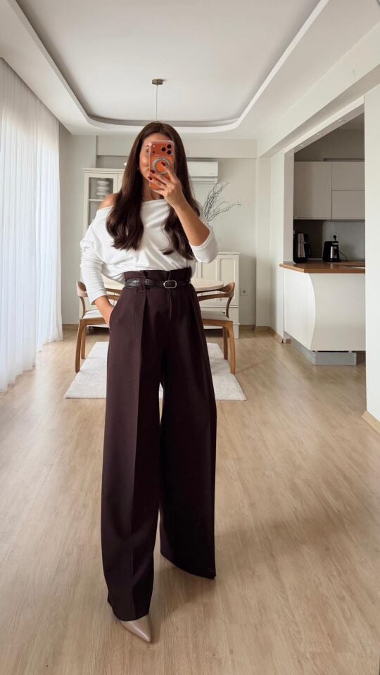 Crocodile Kemer Pantolon Kahve