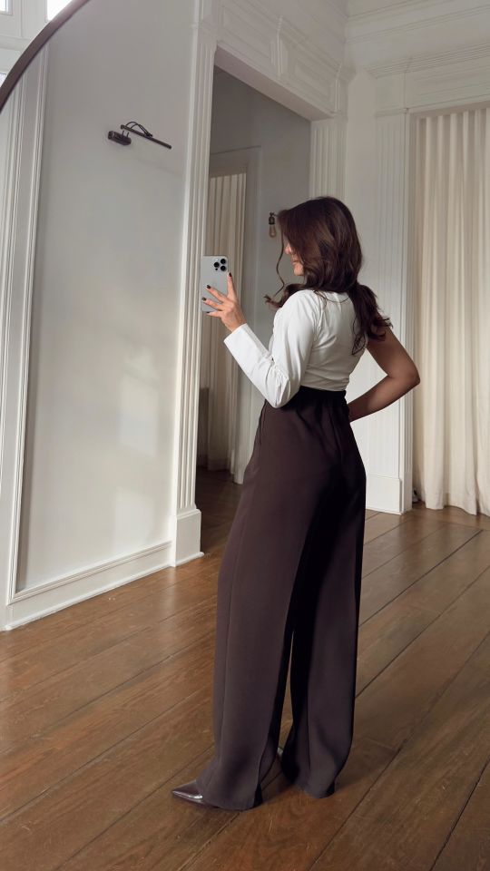 Gold Düğme Pantolon Kahve