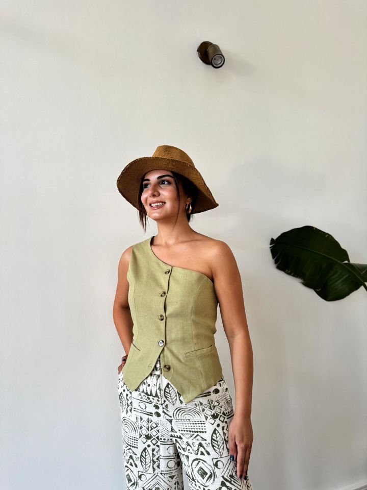 Asimetrik Yelek Çağla