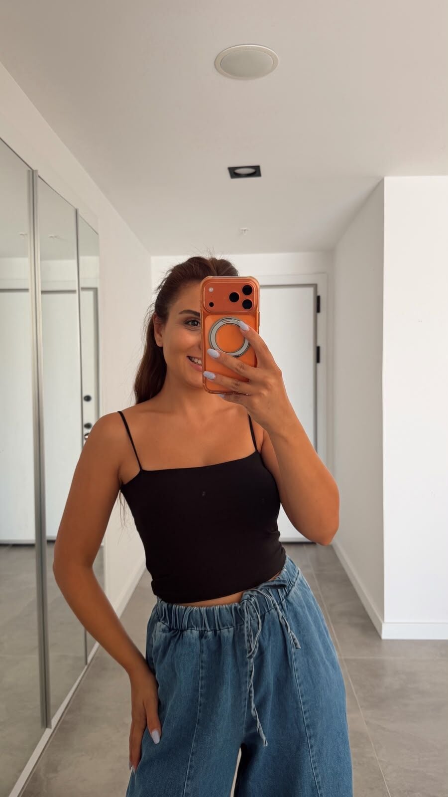 Siyah Basic Askılı Crop