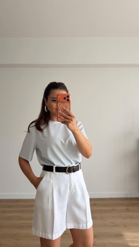 Oversize Bebe Mavi Tişört
