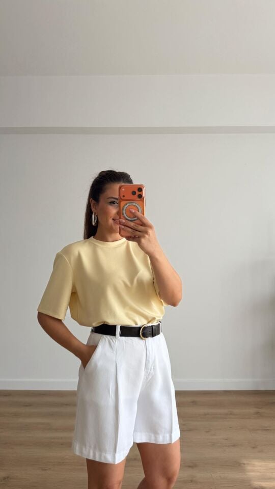 Oversize Sarı Tişört