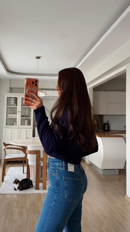 Yazılı Örgü Kazak Laci