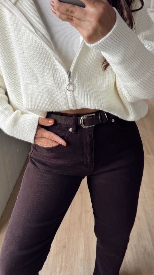 Acı Kahve Kesik Jean 2402