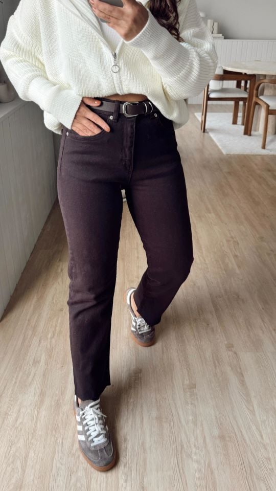 Acı Kahve Kesik Jean 2402