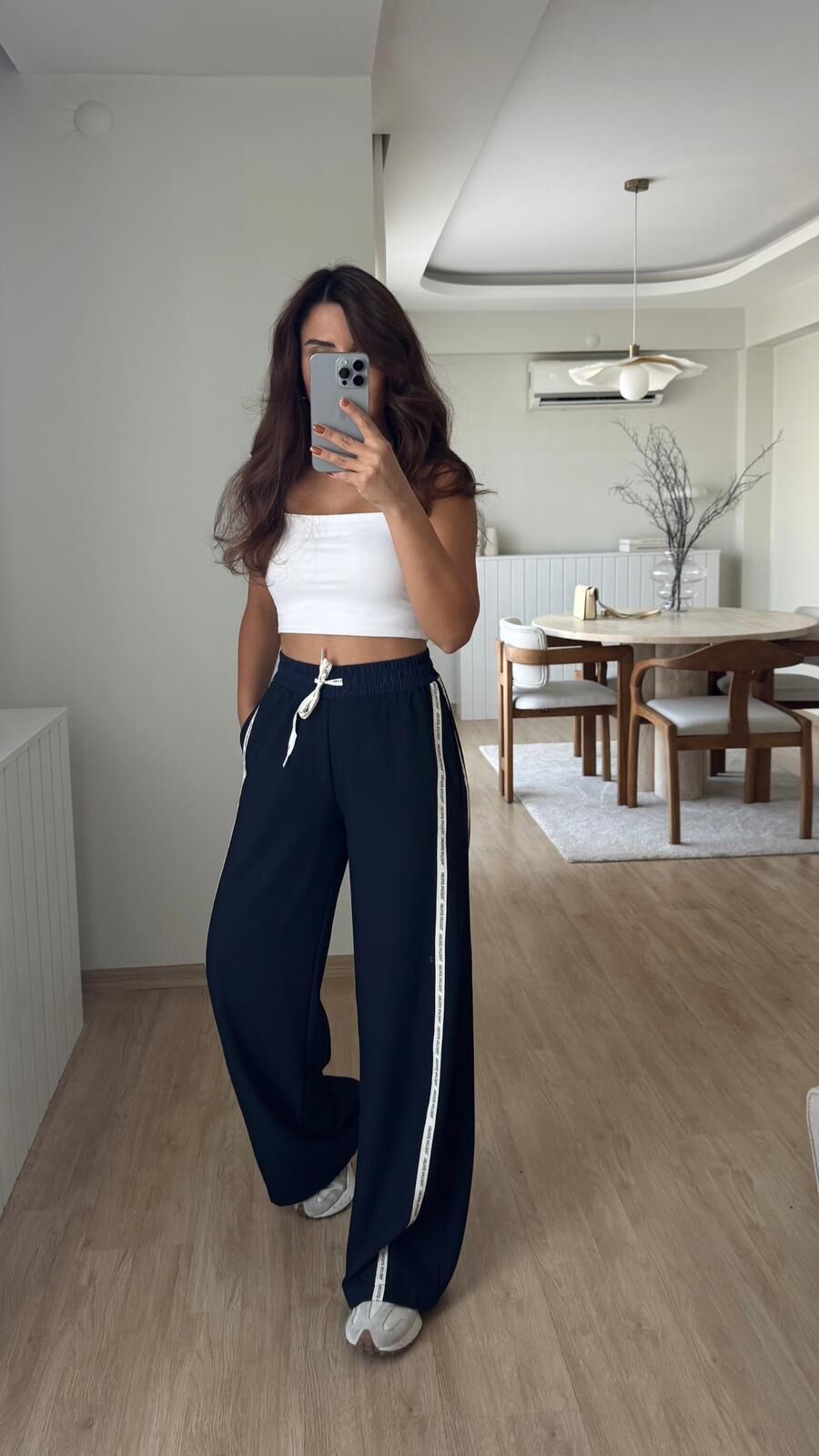 Lacivert Şeritli Pantolon