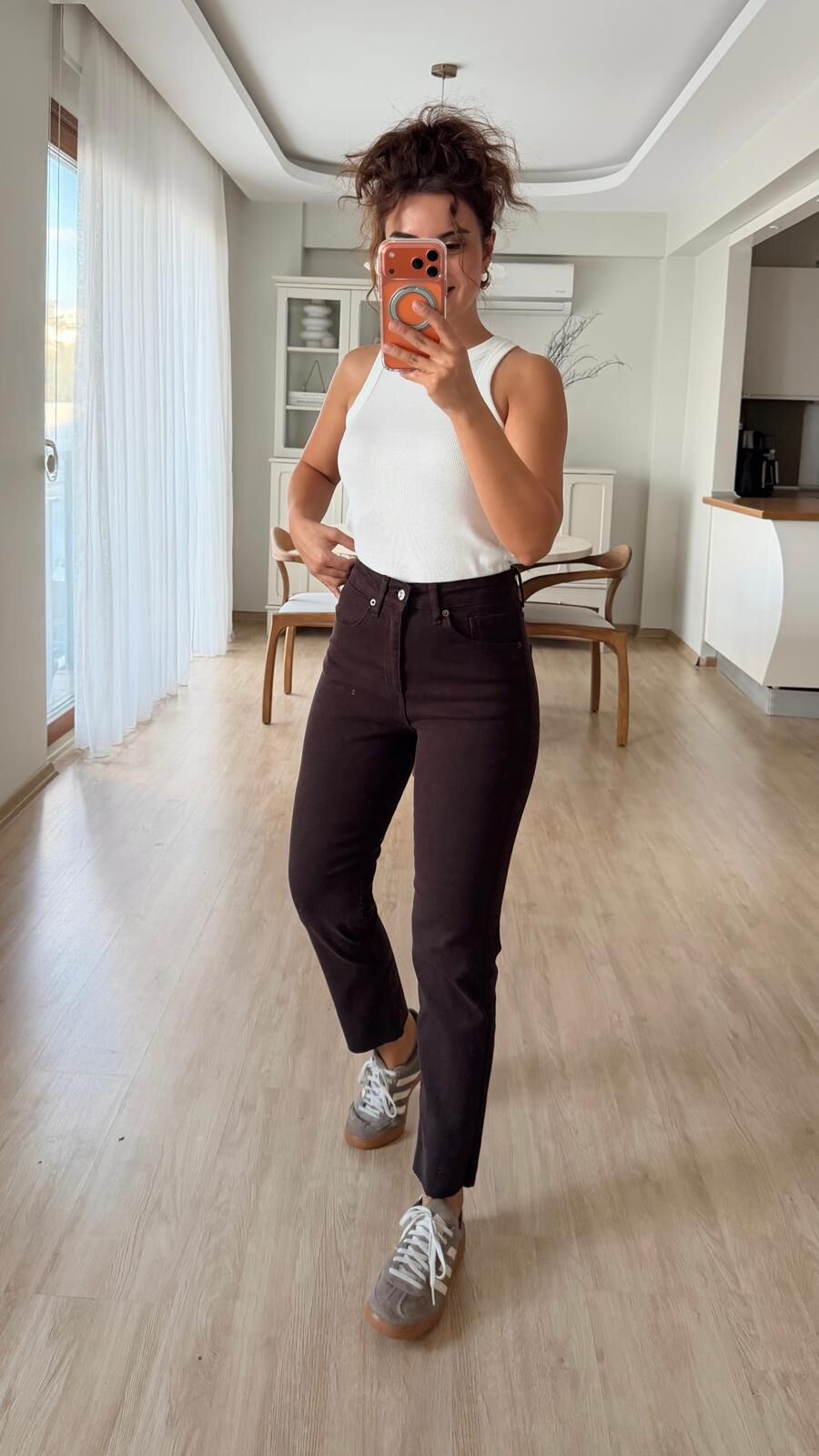 Acı Kahve Kesik Jean 2402