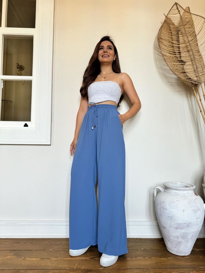 İndigo Salaş Bol Paça Pantolon