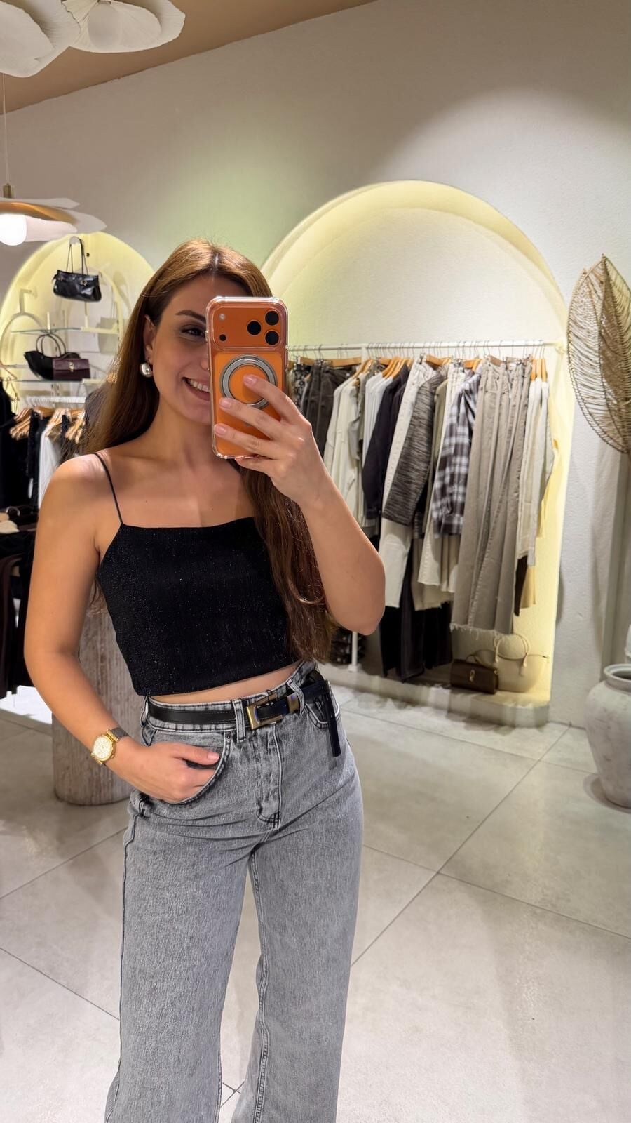 Simli Askılı Top Siyah