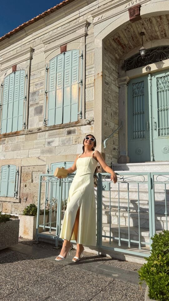 Bağcık Askı Butter Yellow Elbise