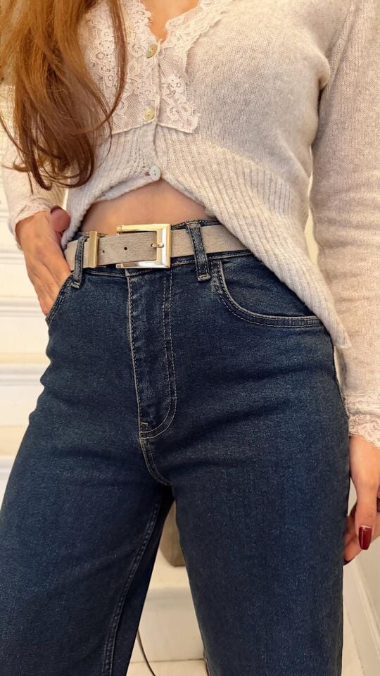 High Rise Wide Leg Jean Toprak