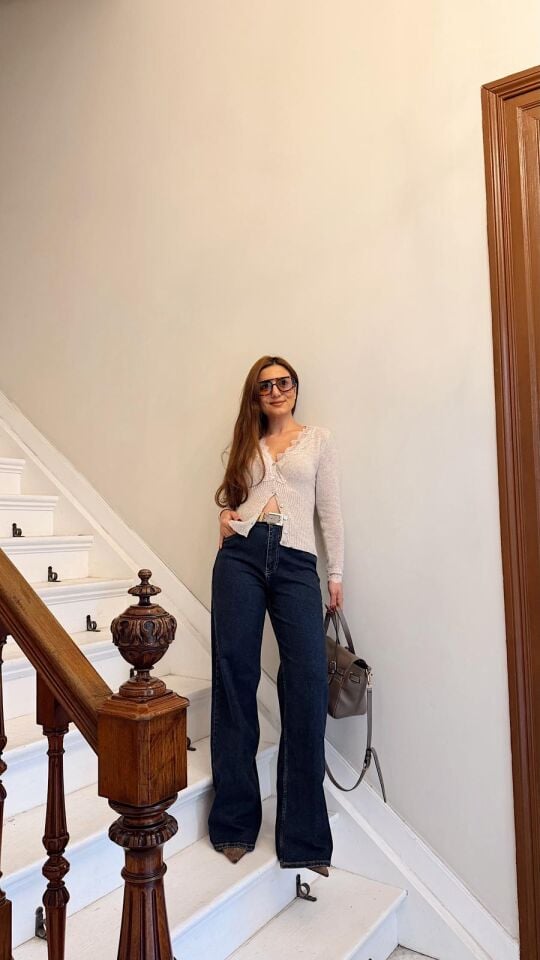 High Rise Wide Leg Jean Toprak