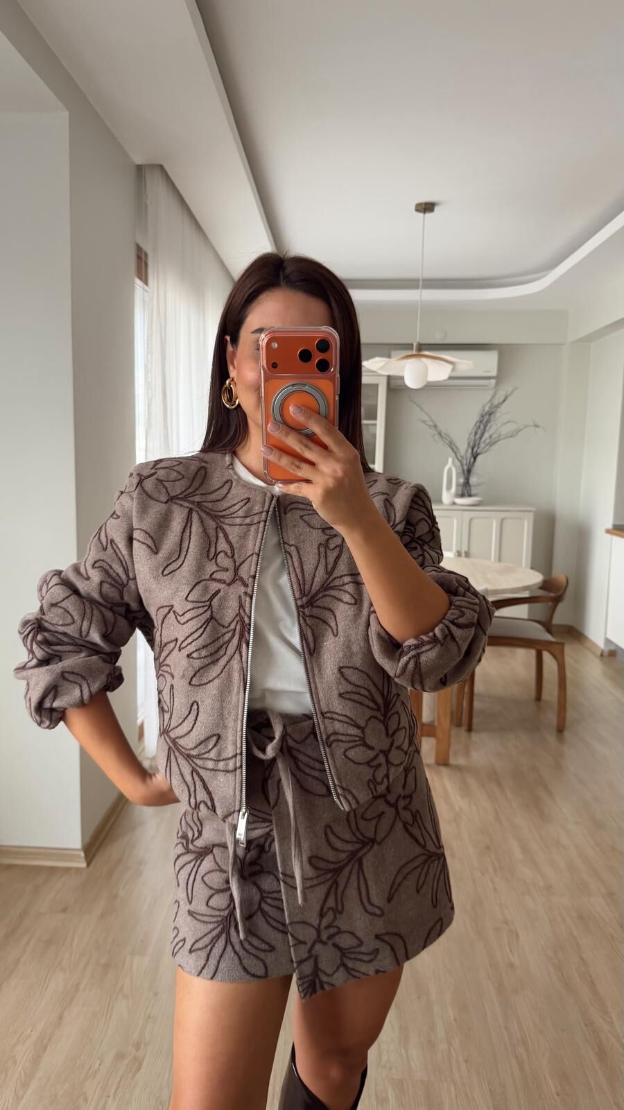 Kırçıllı Çiçekli Ceket