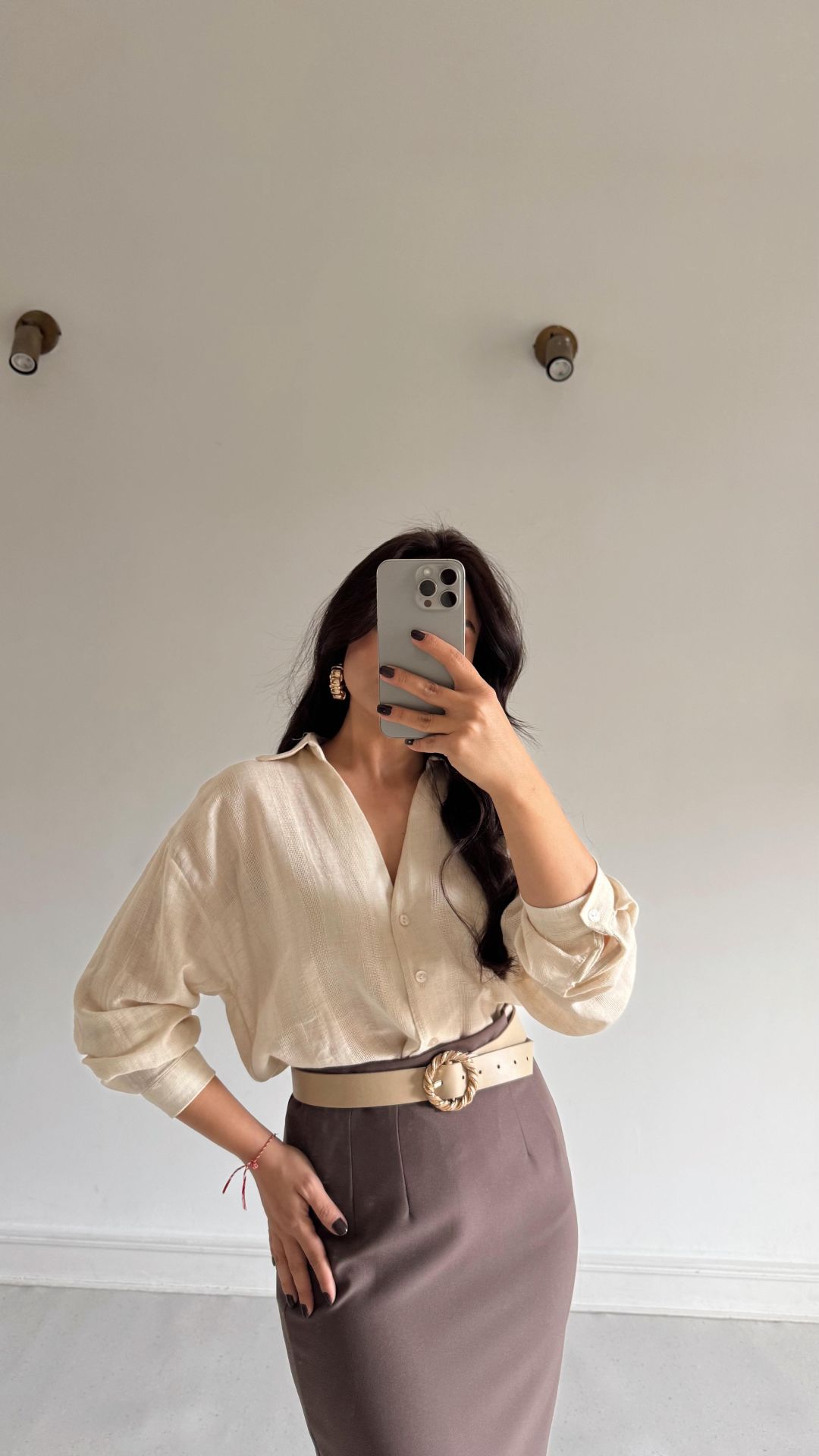 Oversize Dokulu Gömlek