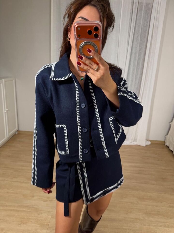 Çoban Dikiş Lacivert Ceket