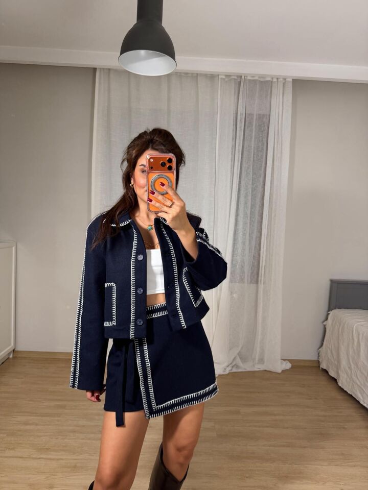 Çoban Dikiş Lacivert Ceket