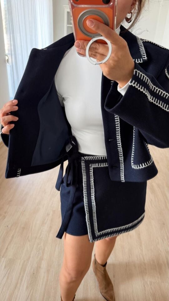 Çoban Dikiş Lacivert Ceket