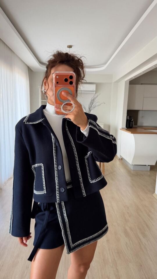 Çoban Dikiş Lacivert Ceket