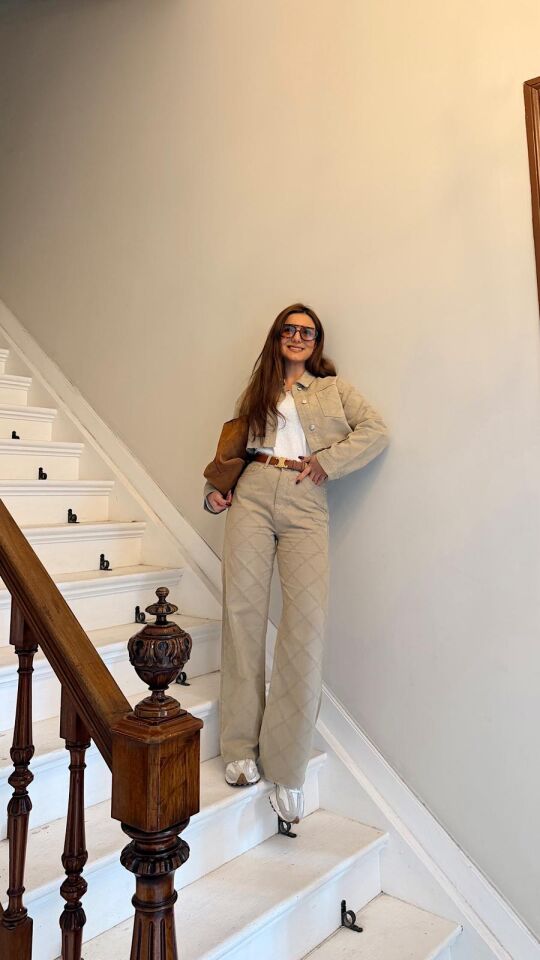 Dokulu Crop Ceket Taş