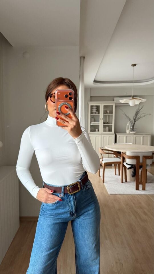 Dik Yaka Bodysuit Ekru