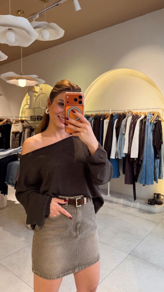 Zr Kayık Yaka İnce Triko Haki