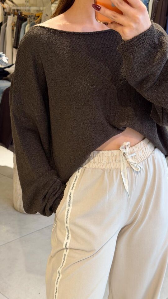 Zr Kayık Yaka İnce Triko Haki