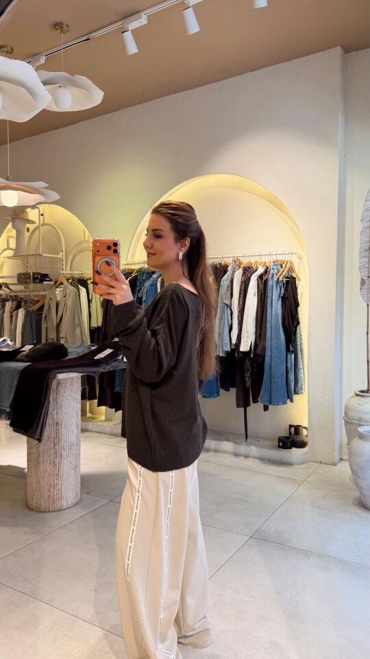 Zr Kayık Yaka İnce Triko Haki