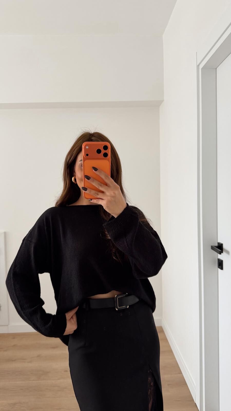 Zr Kayık Yaka İnce Triko Siyah