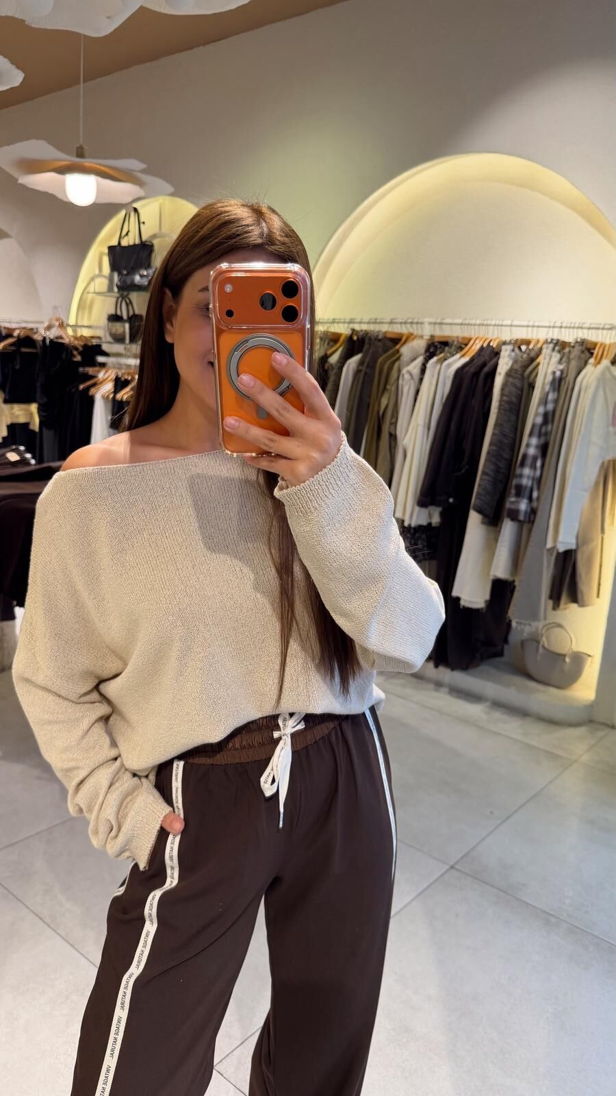 Zr Kayık Yaka İnce Triko Bej