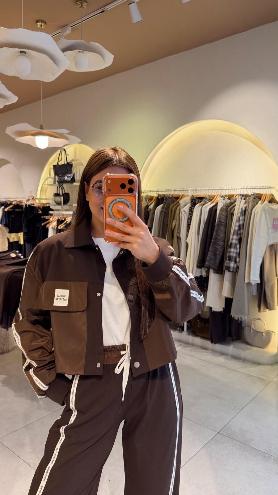 Şeritli Kahve Ceket